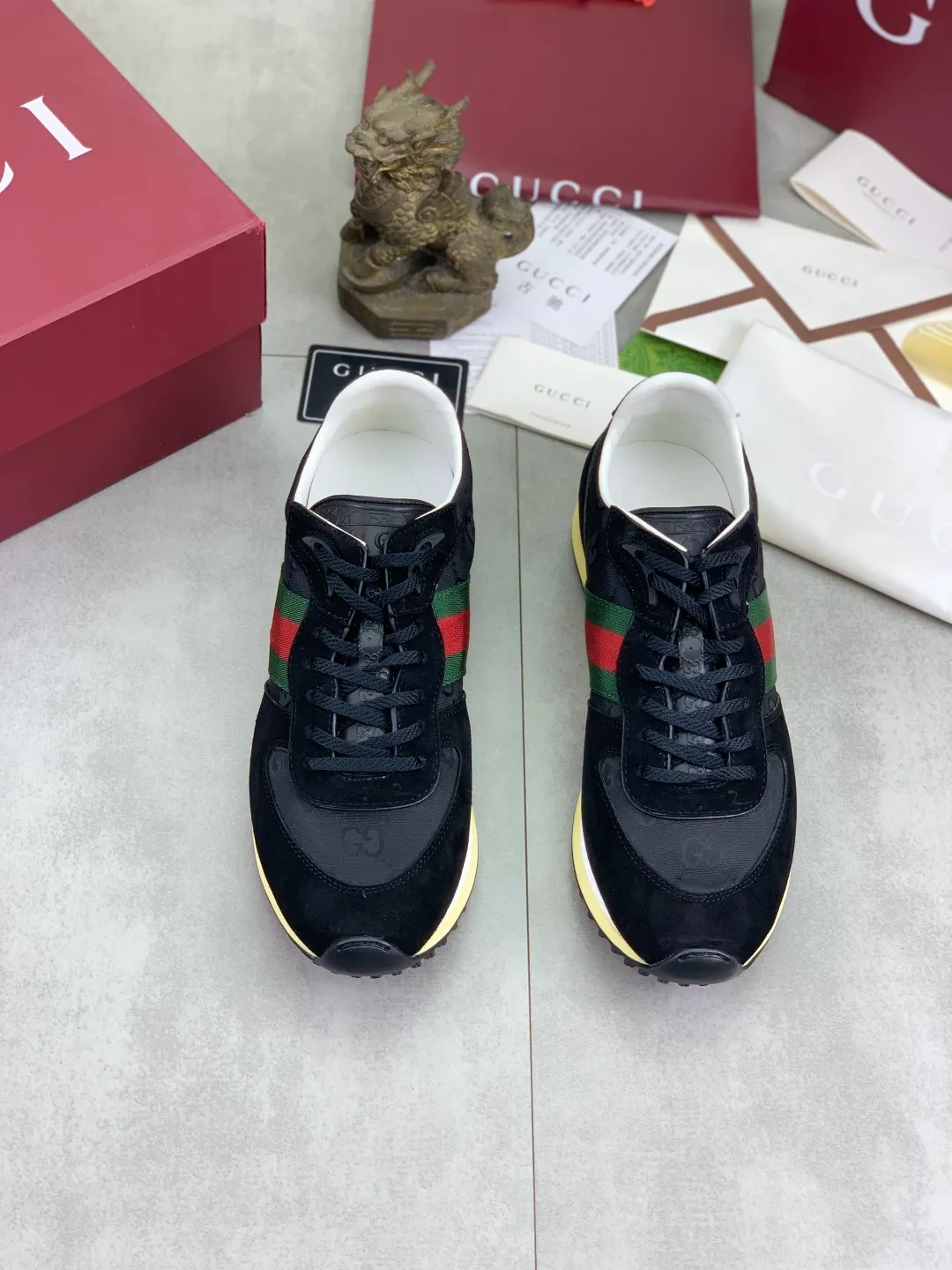 Men's shoes 💰P640 New Gucci Gucci Top version Latest catwalk style Re-Motion series Thick-soled casual sports shoes Original purchase and development ▪️Fabric: Original custom imported first-layer cowhide ▪️Sole: Original molded TPU material ▪️Sole thickness: 3.5CM ▪️Size: Men 39-45 Color: 8️⃣ colors available, boutique packaging